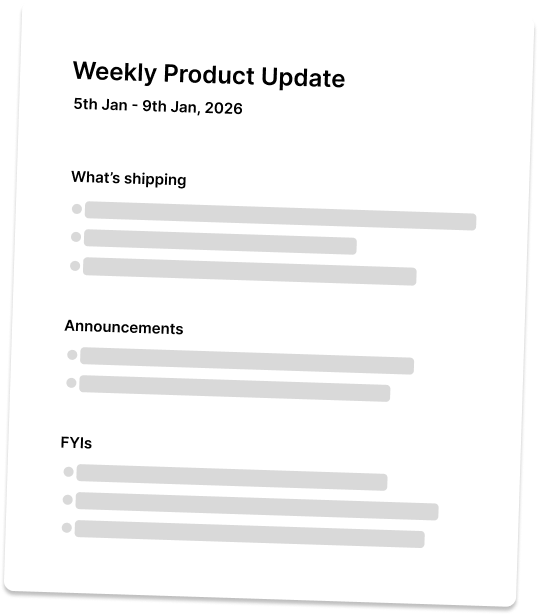 Weekly Product Update template preview